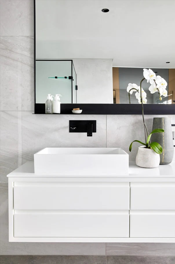 Meir Square Wall Basin Mixer and Spout Matte Black