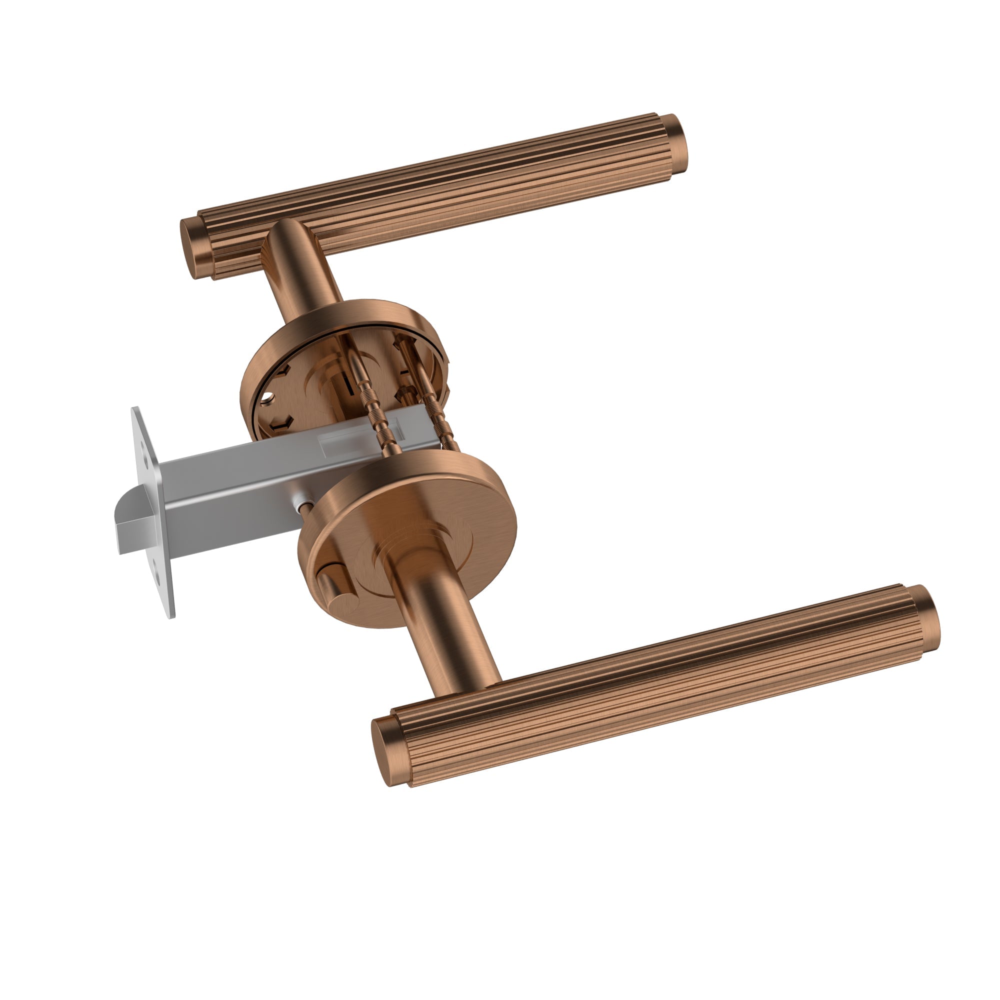 Meir Öppen Linear Lever Door Handle - privacy - PVD Lustre Bronze — image 4