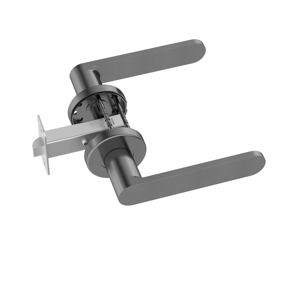 Meir Curvaé Flat Lever Door Handle - passage - PVD Shadow — image 4