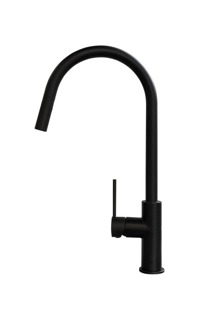 Meir Round Piccola Pull Out Kitchen Mixer Tap Matte Black