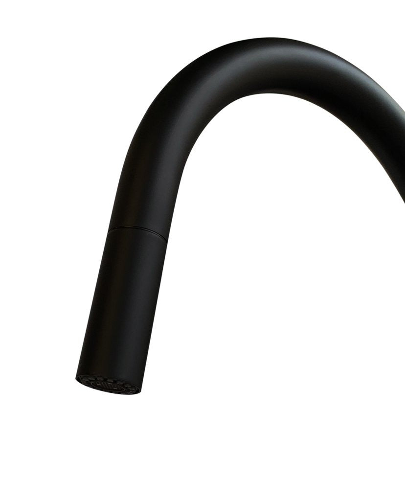 Meir Round Piccola Pull Out Kitchen Mixer Tap Matte Black