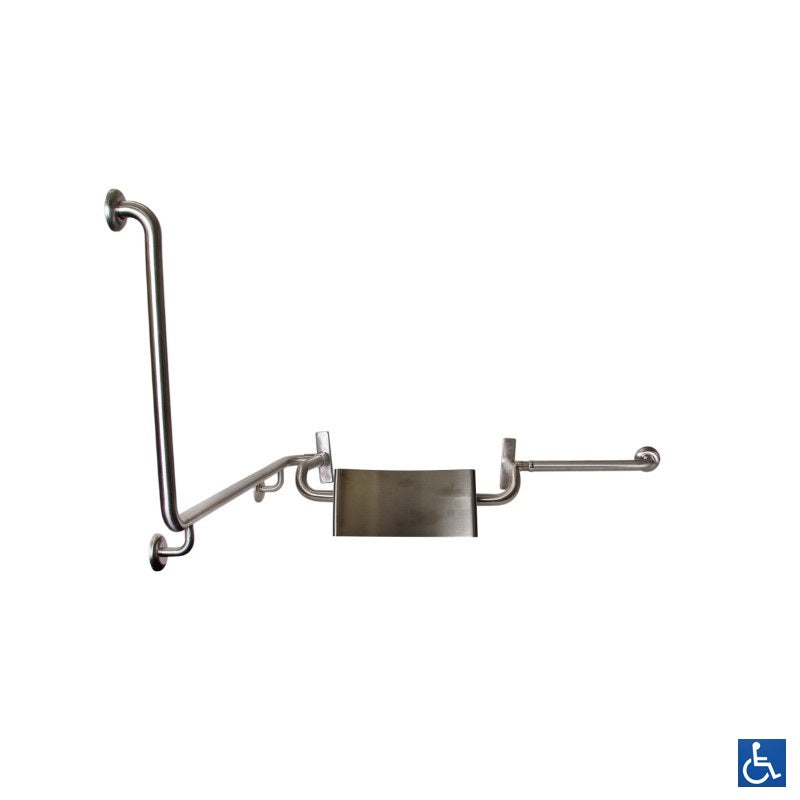 Metlam Lh & Rh 90° Grab Rail & Vandal Proof Backrest Set