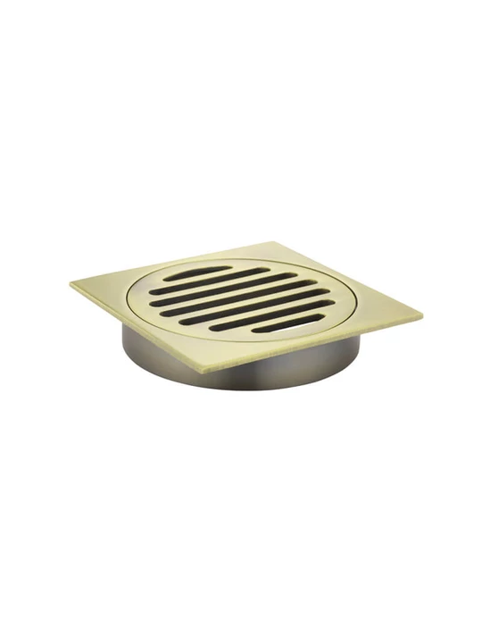 Meir Square Floor Grate Shower Drain 100mm Outlet - Gold