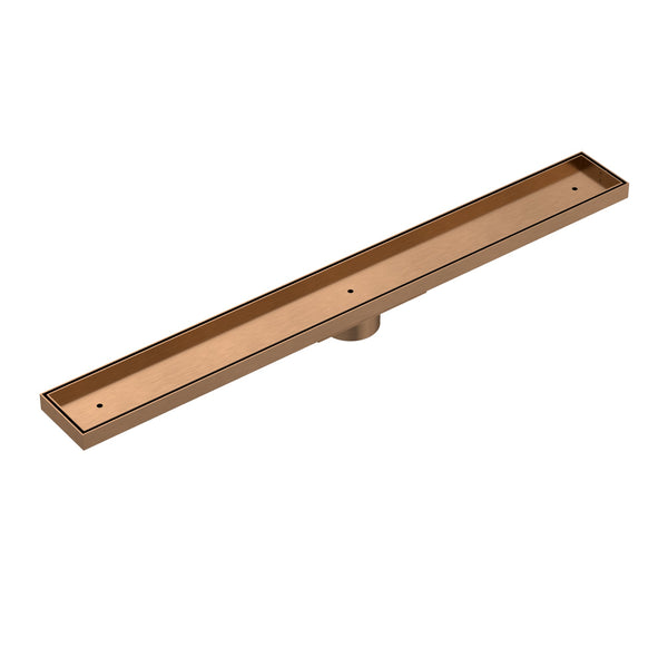 Meir Shower Channel Waste with Tile Insert 900mm - Brushed Bronze (Lustre Bronze)