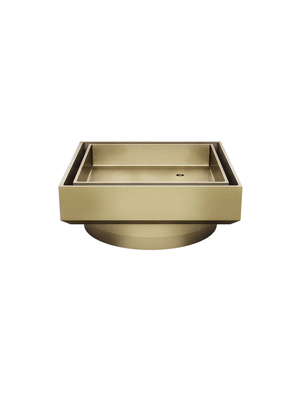 Meir Shower Waste with Tile Insert Tiger Bronze Brushed Gold