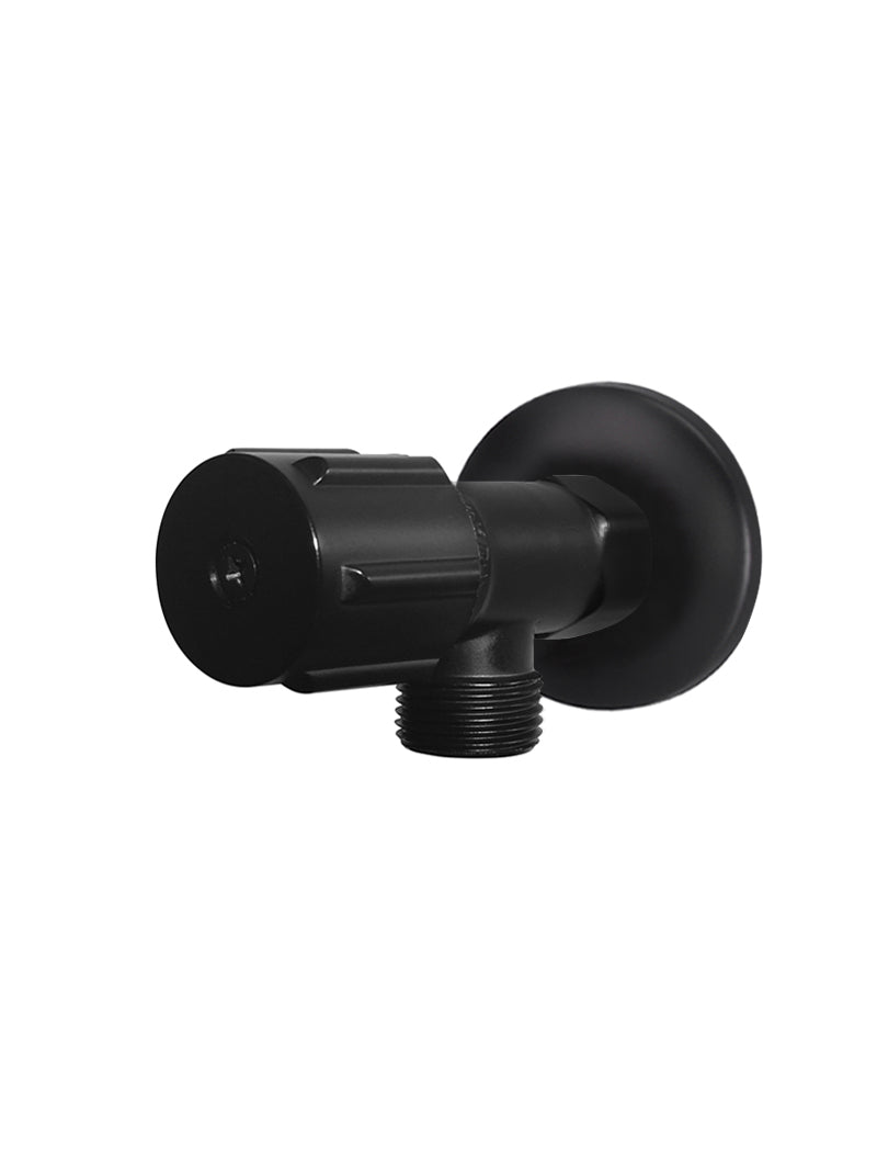Meir Round Mini Stop Cistern Tap with backplate - Matte Black — image 1