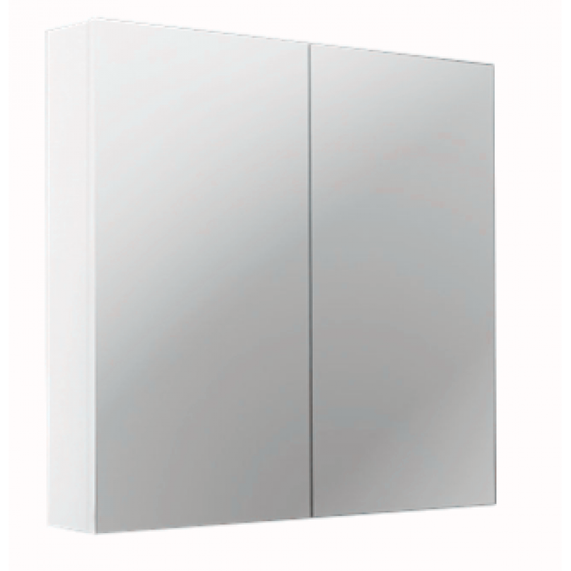 600Lx720Hx150Dmm MDF Pencil Edge White Shaving Cabinet With Mirror Double Doors