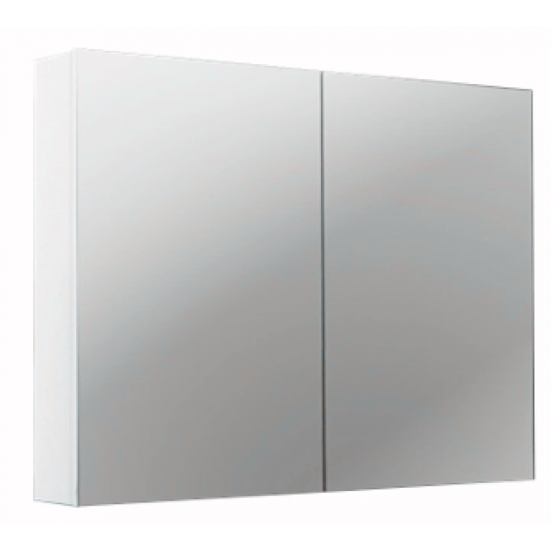 900Lx720Hx150Dmm MDF Pencil Edge White Shaving Cabinet With Mirror Double Doors