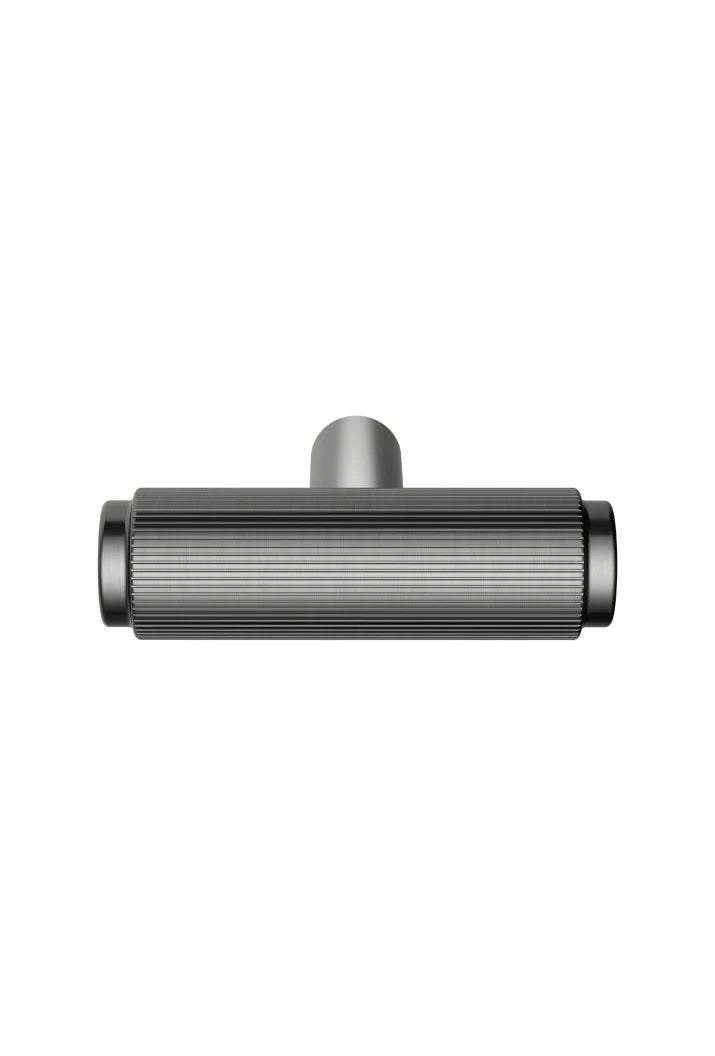 Meir Öppen T-Pull Cabinet Handle Linear Knurled - Shadow Gunmetal