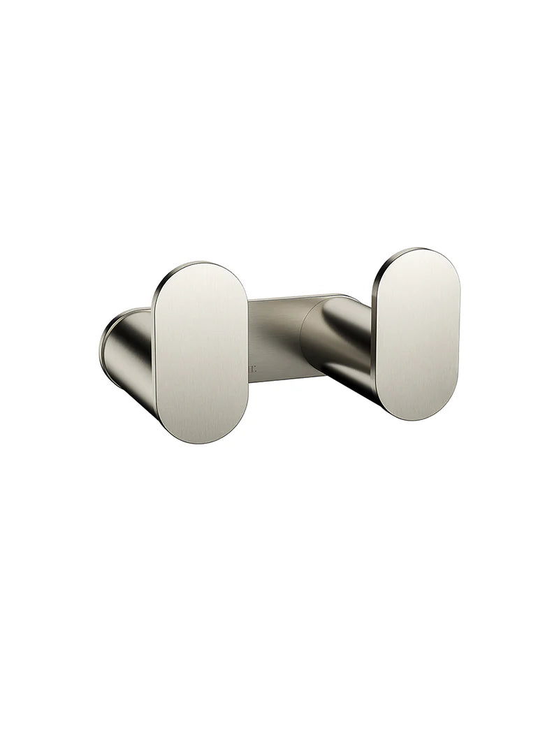 Meir Curvaé Double Robe Hook Brushed Nickel
