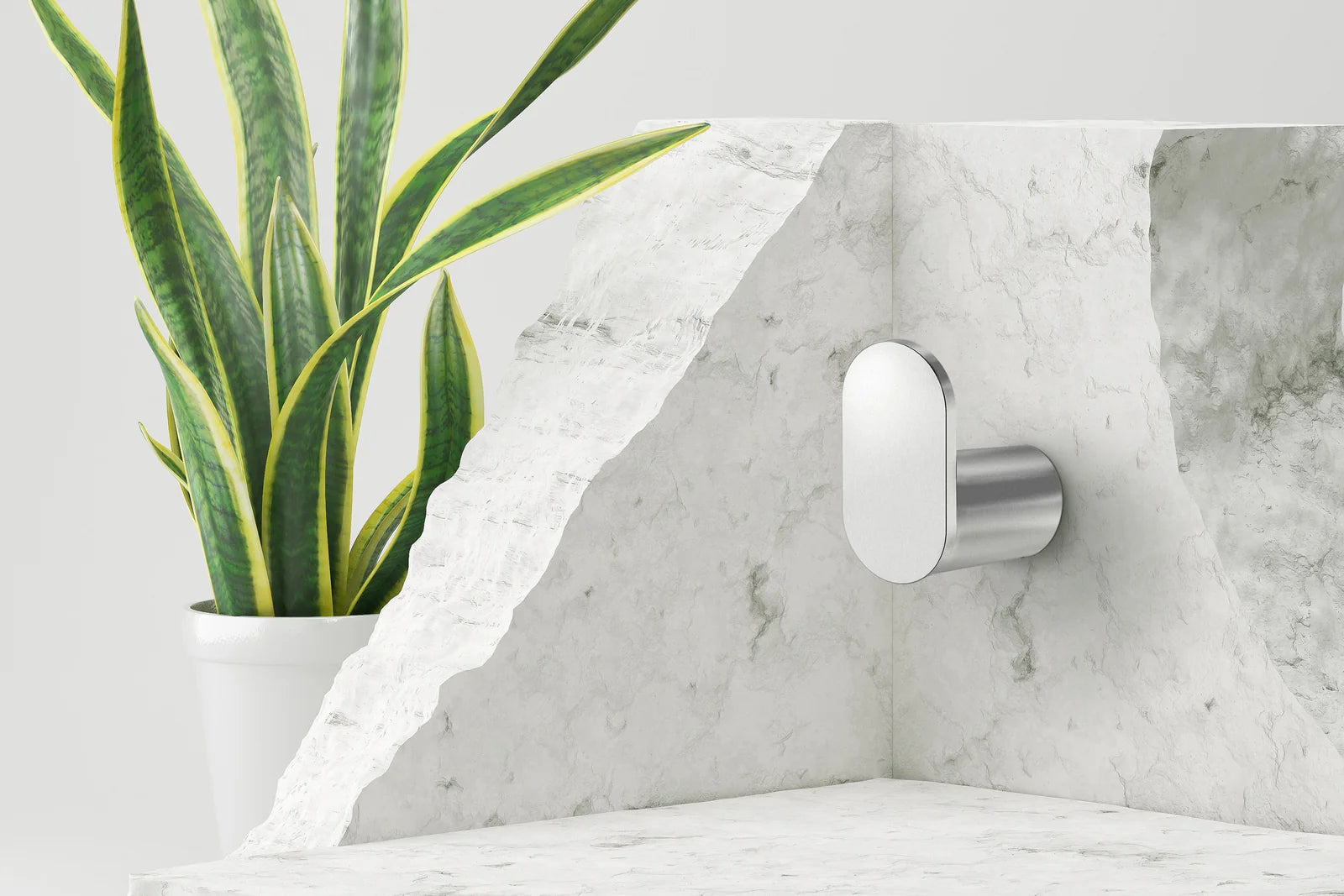 Meir Curvaé Single Robe Hook Polished Chrome