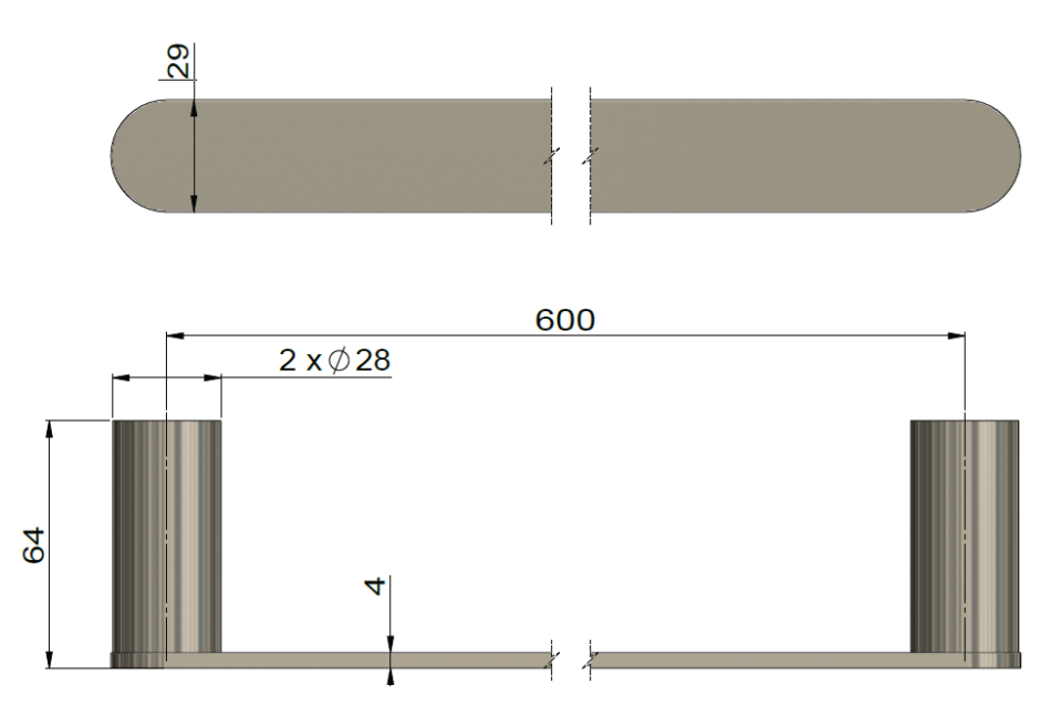 Meir Curvaé Single Towel Rail 600mm PVD Lustre Bronze