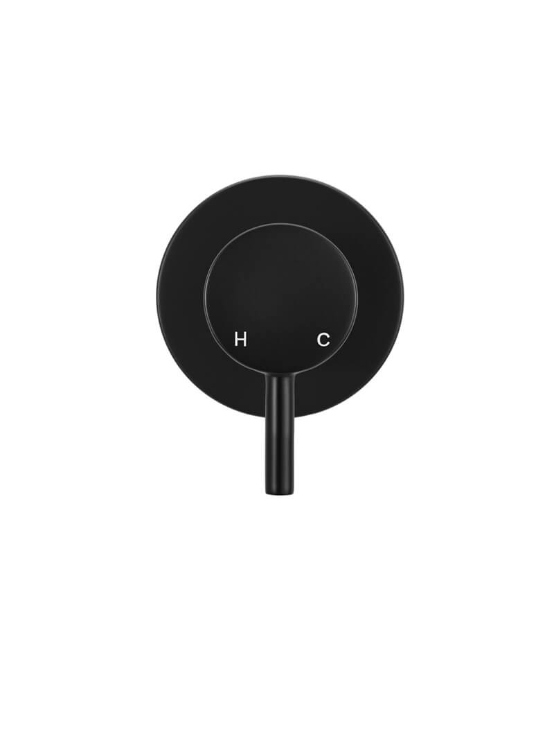 Meir Round Wall Mixer Short Pin Lever Matte Black