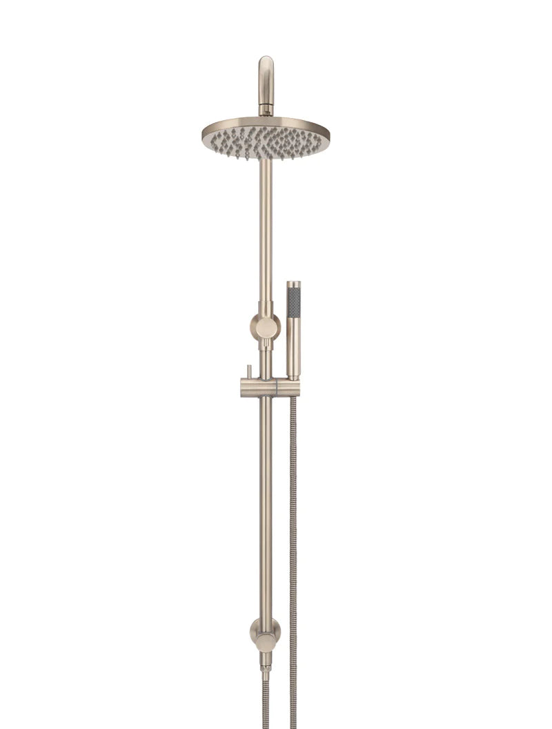Meir 2 in 1 Twin Round Combination Shower Rail 200mm Rose & Hand Shower Champagne