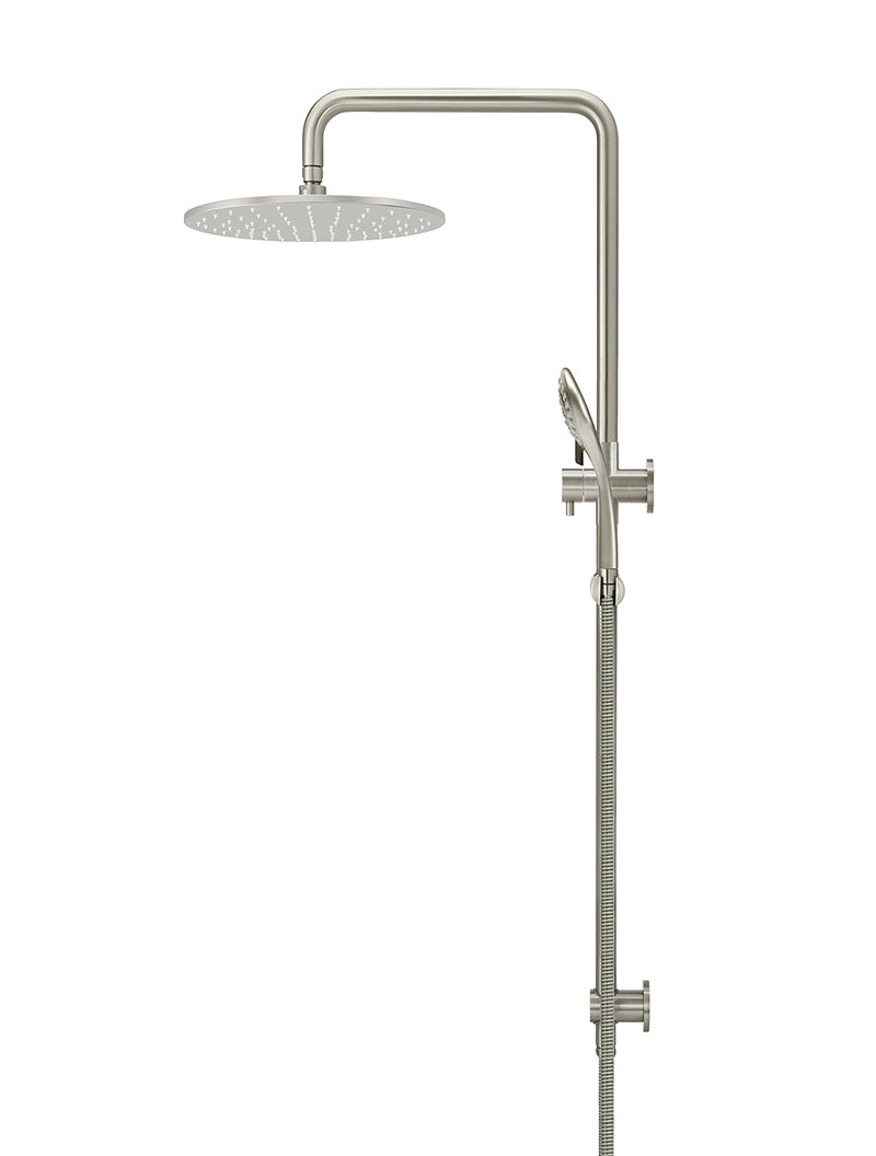 Meir Round Combination Shower Rail 300mm Rose, Three Function Hand Shower - PVD Brushed Nickel — image 3