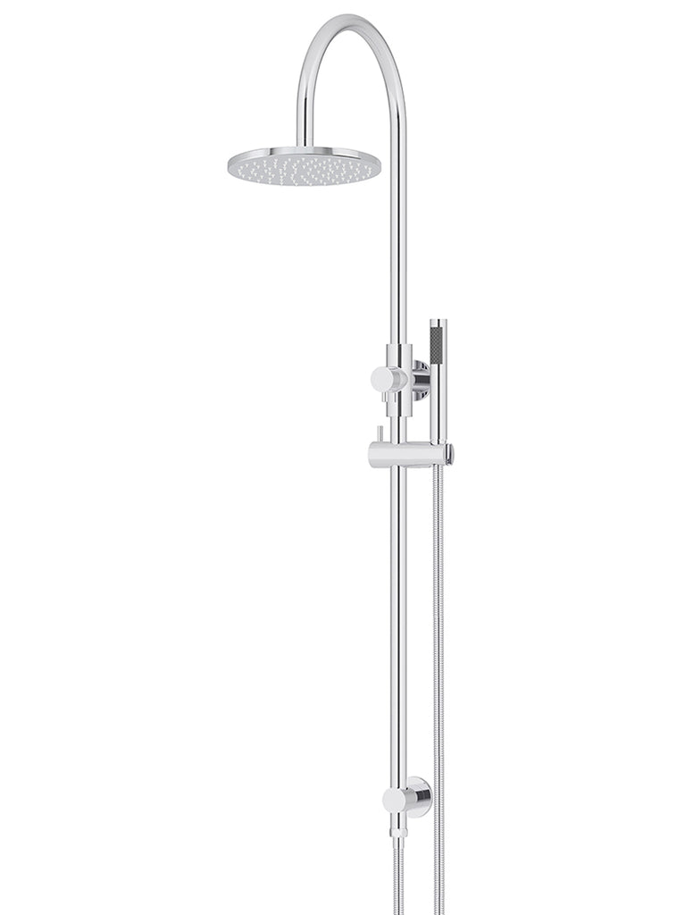 Meir Round Gooseneck Shower Set with 200mm Rose, Single-Function Hand Shower Polished Chrome