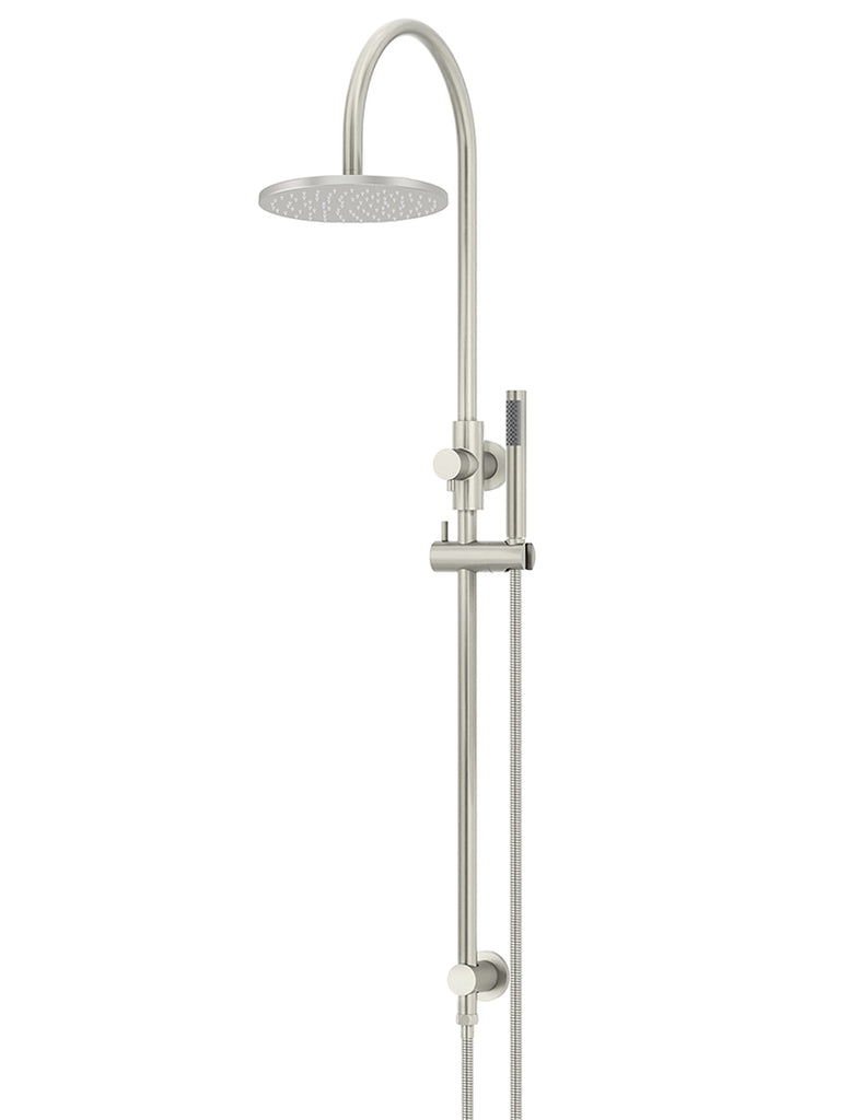 Meir Round Gooseneck Shower Set with 200mm Rose, Single-Function Hand Shower Brushed Nickel