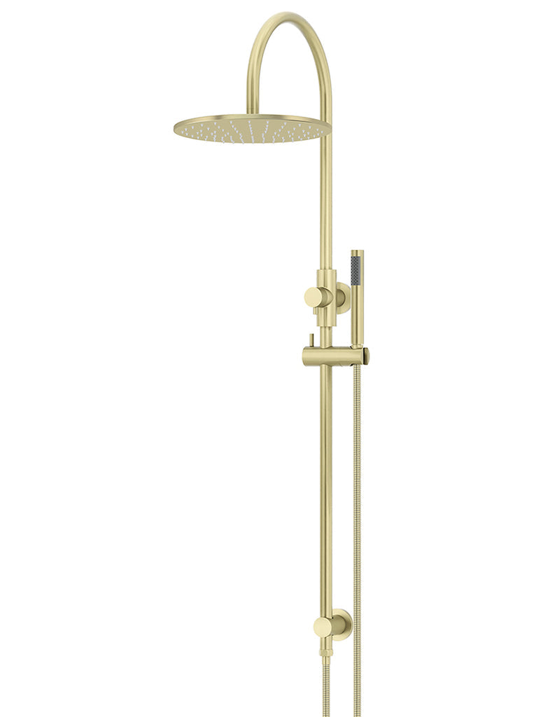 Meir Round Gooseneck Shower Set with 300mm Rose, Single-Function Hand Shower Tiger Bronze