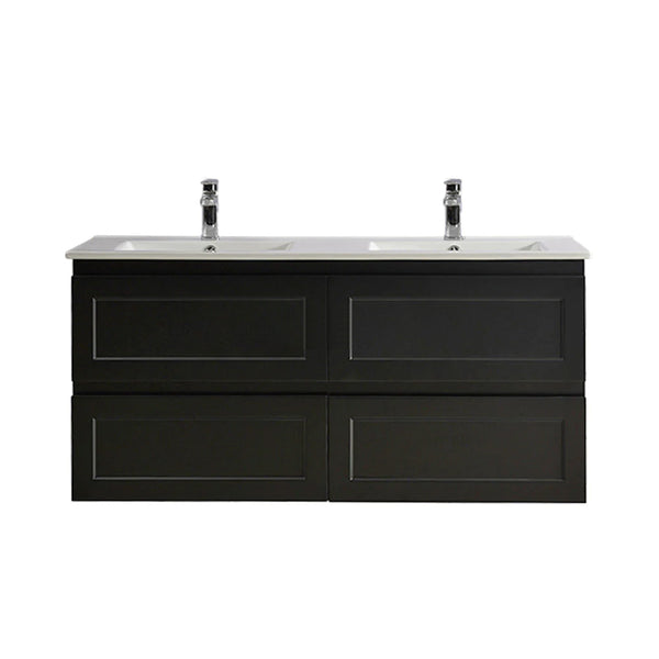 Matte Black Fremantle 1200 Four Drawers Wall Hung Vanity