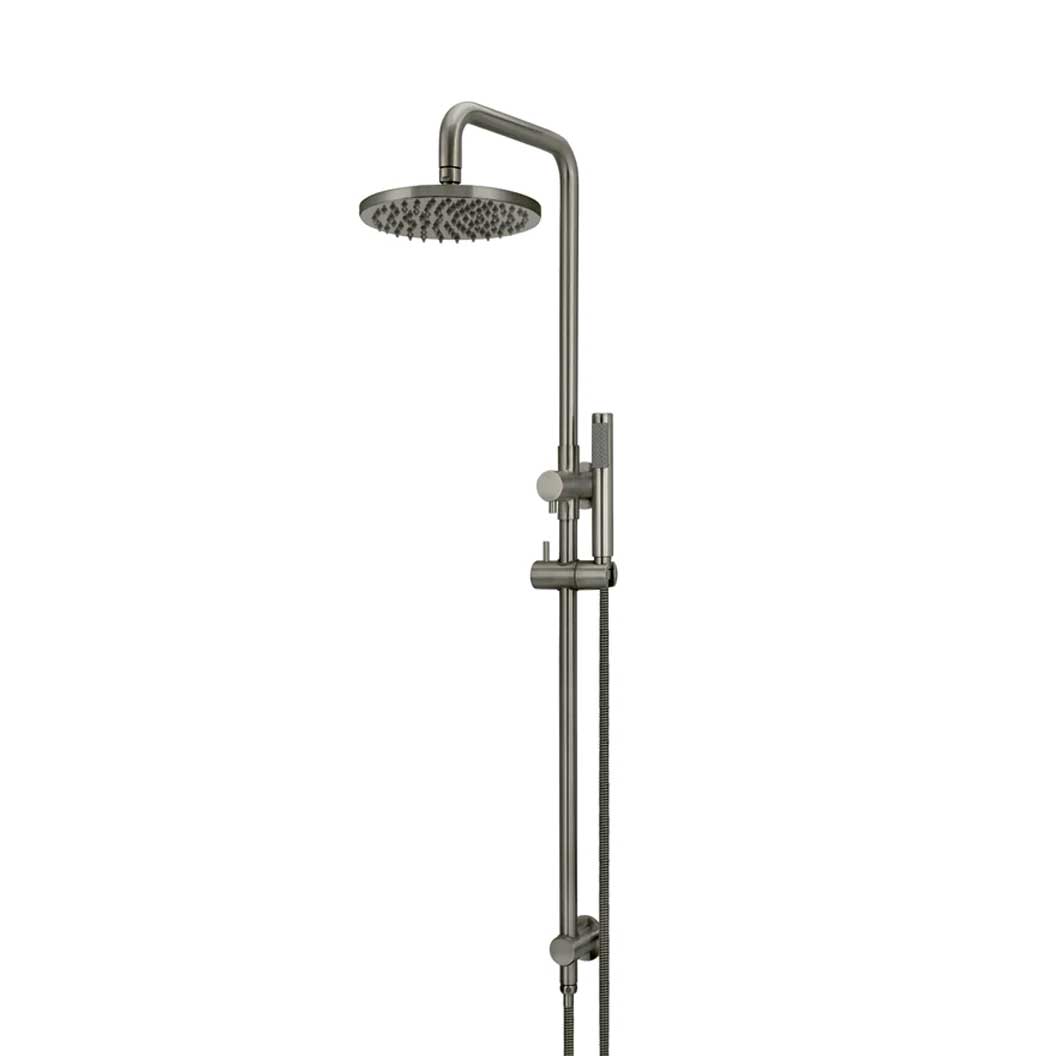 Meir 2 in 1 Twin Round Combination Shower Rail 200mm Rose & Hand Shower - Shadow