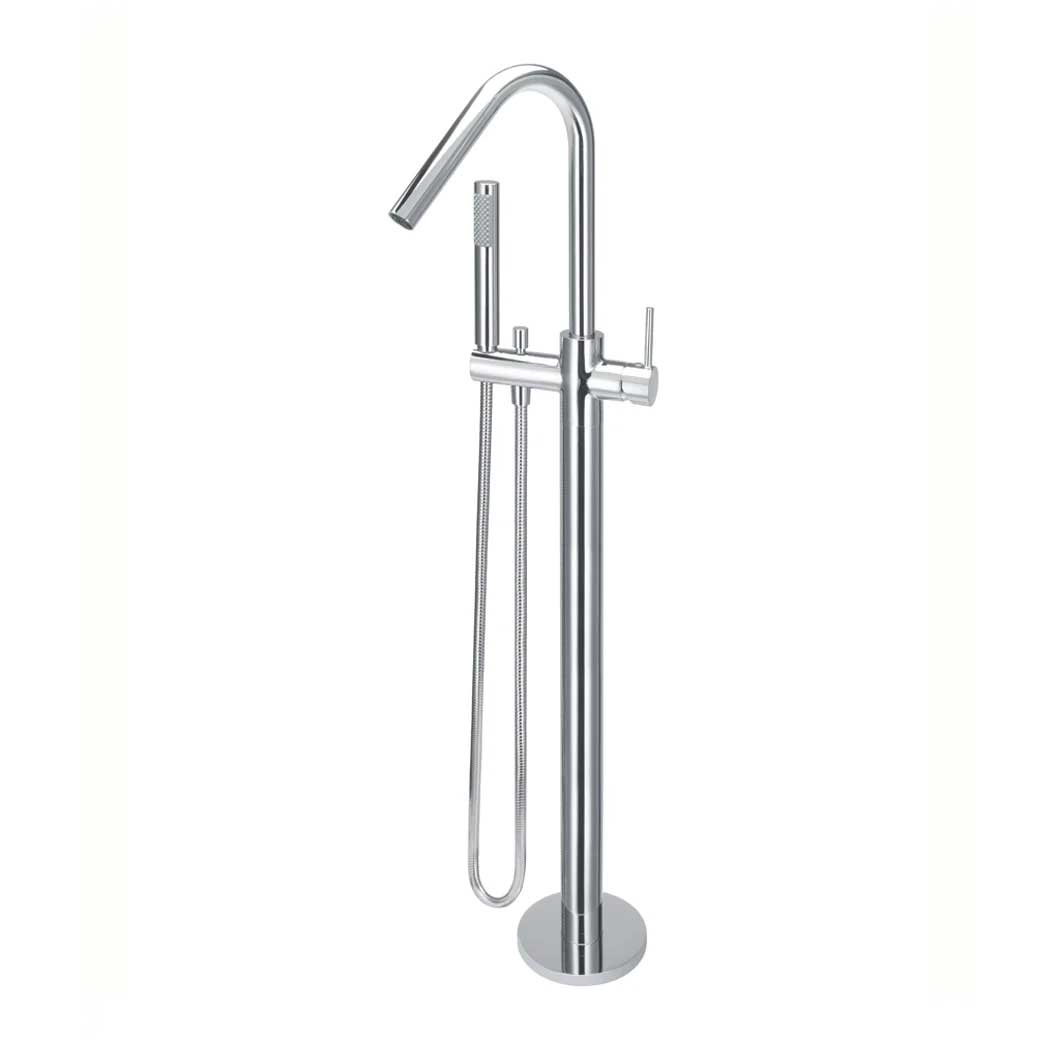 Meir Freestanding Round Bath Mixer and Hand Spray Polished Chrome