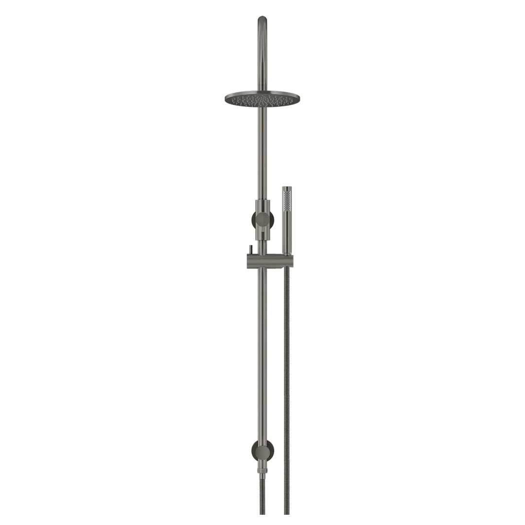 Meir Round Gooseneck Shower Set with 200mm Rose, Single-Function Hand Shower Shadow