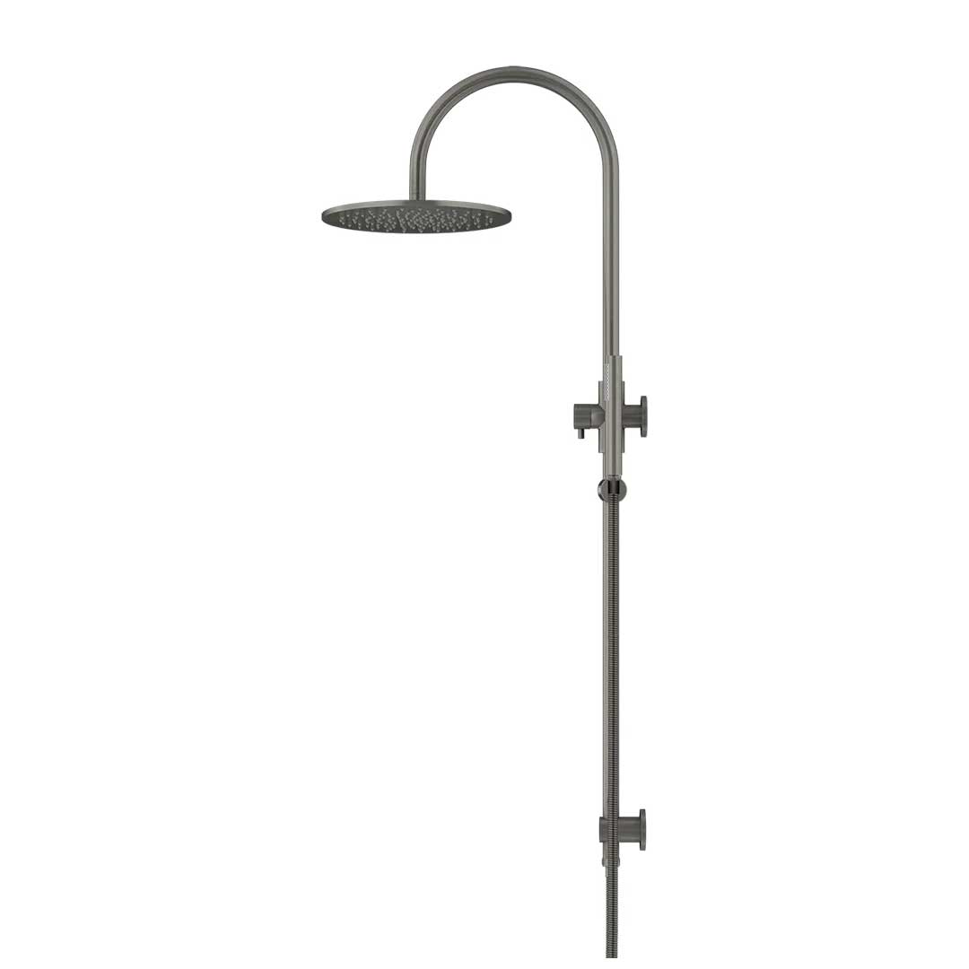 Meir Round Gooseneck Shower Set with 300mm Rose, Single-Function Hand Shower Shadow