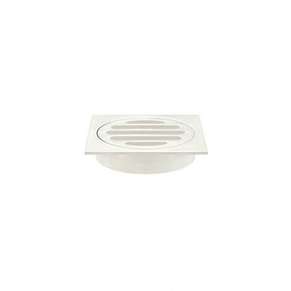 Meir Square Floor Grate Shower Drain 80mm Outlet - Brushed Nickel