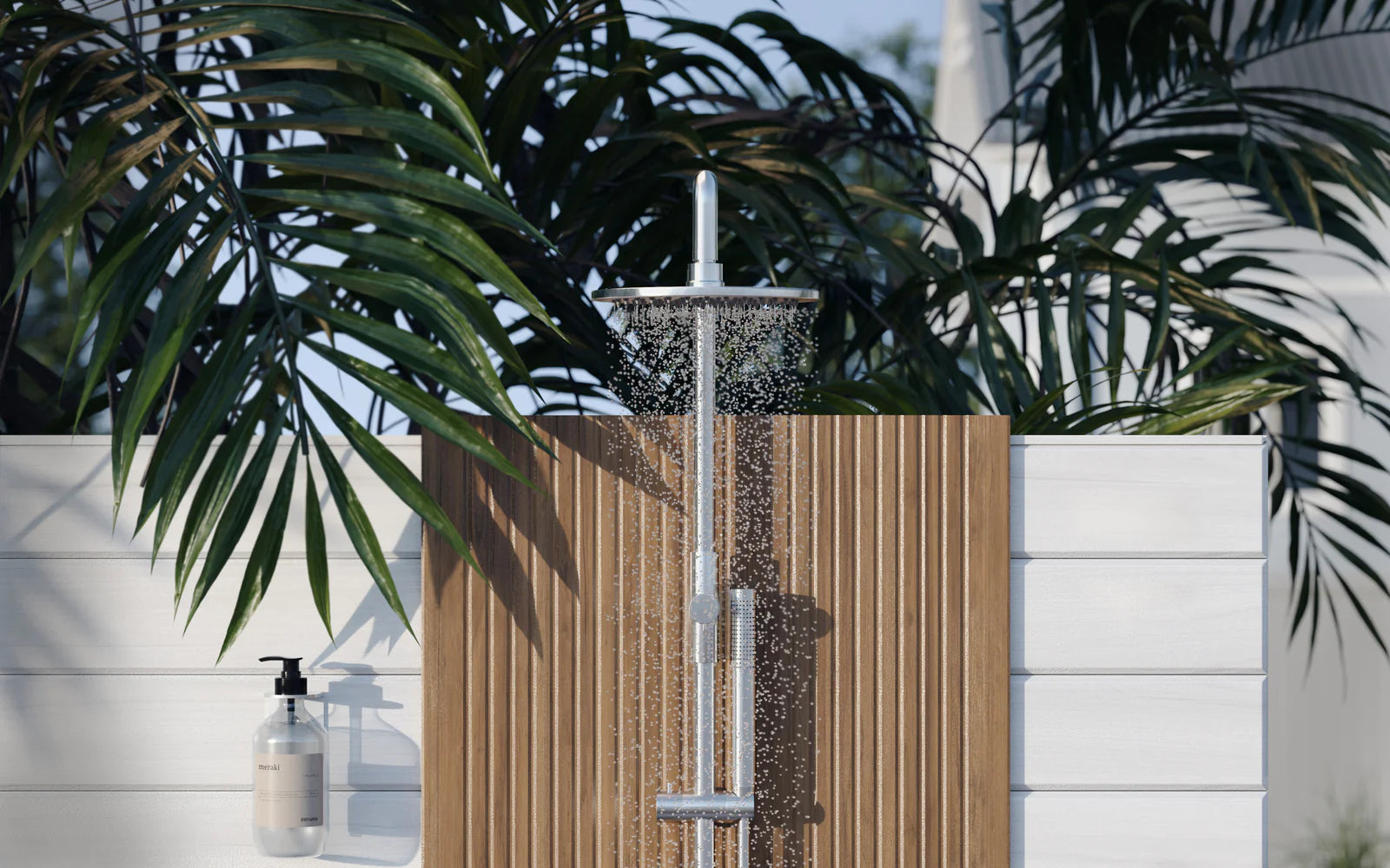Meir Outdoor 2 in 1 Twin Combination Shower Rail Stainless Steel 316