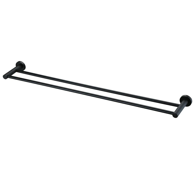 Modern National Mirage Double Towel Rail Black 600mm