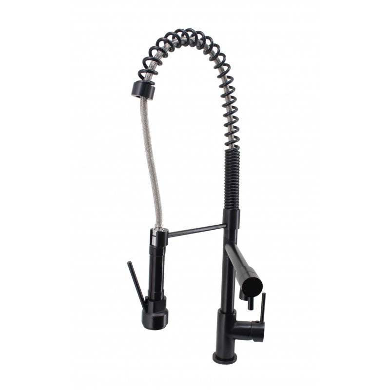Modern National Halo Pull Out Spring Kitchen Mixer Tap Matte Black