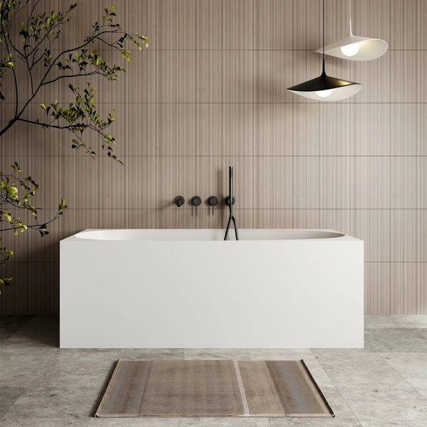 Ovia Deluxe 1700mm Gloss White Free Standing Multi fit Back to Wall Corner Bath