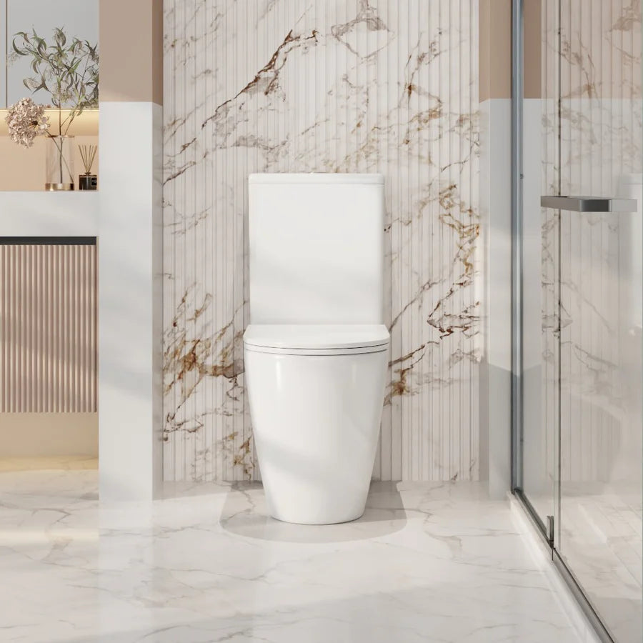 Mercio Bella Gloss White Rimless Back To Wall Toilet Suite