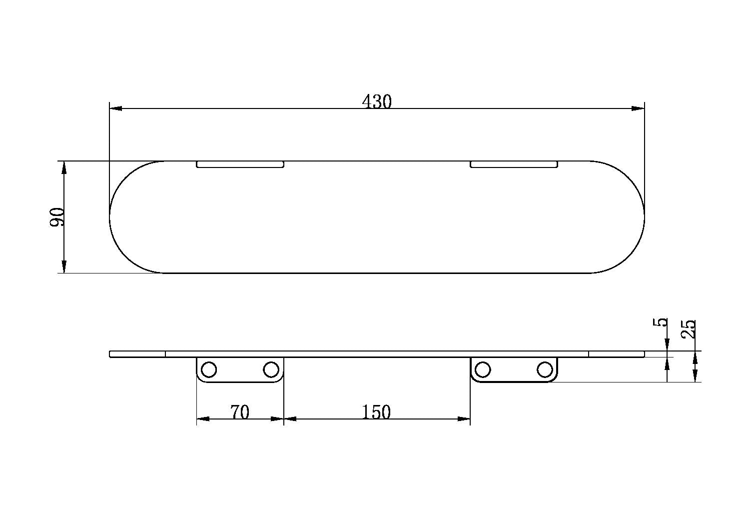 Nero Zen SS316L Metal Shower Shelf Graphite