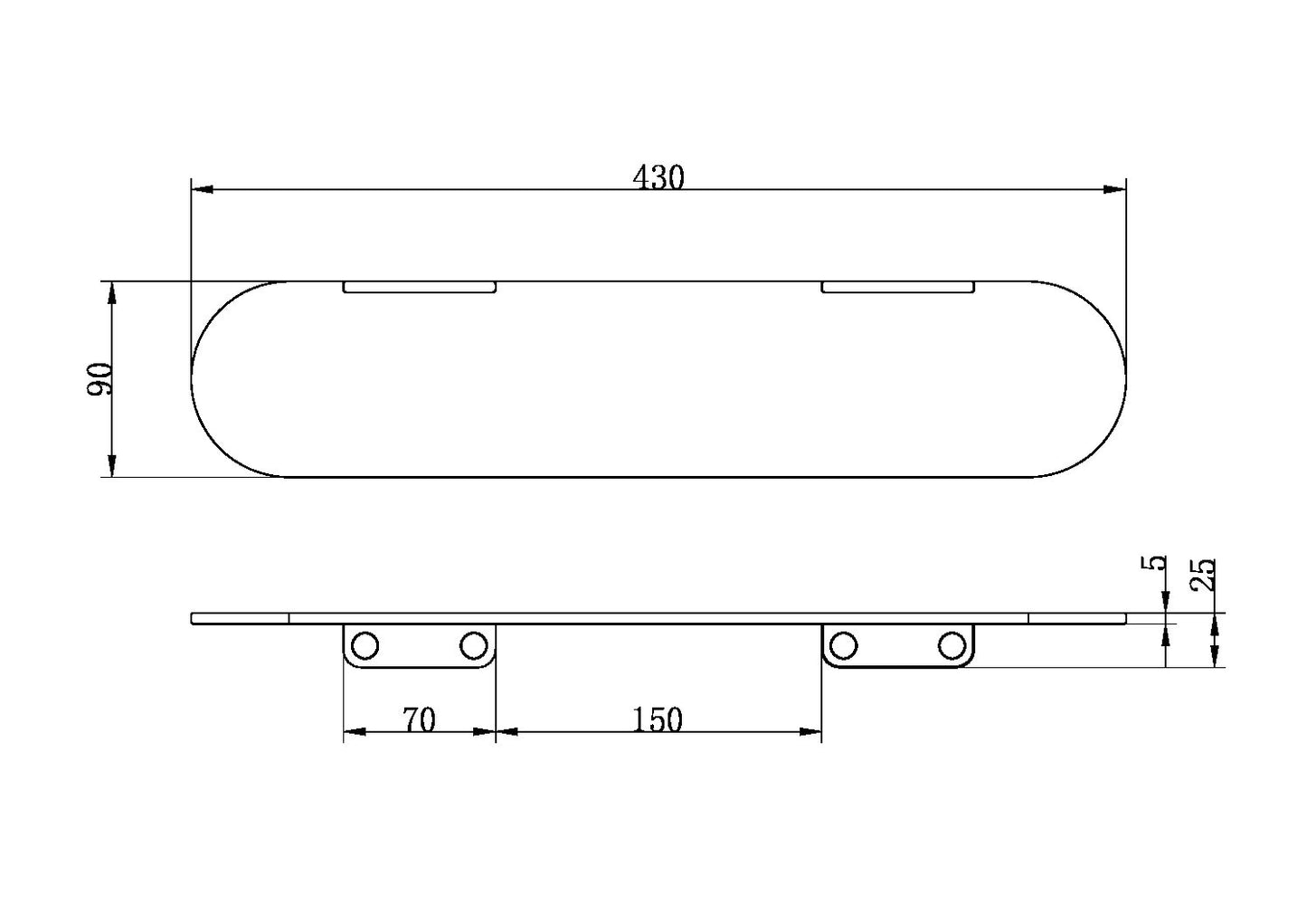 Nero Zen SS316L Metal Shower Shelf Graphite