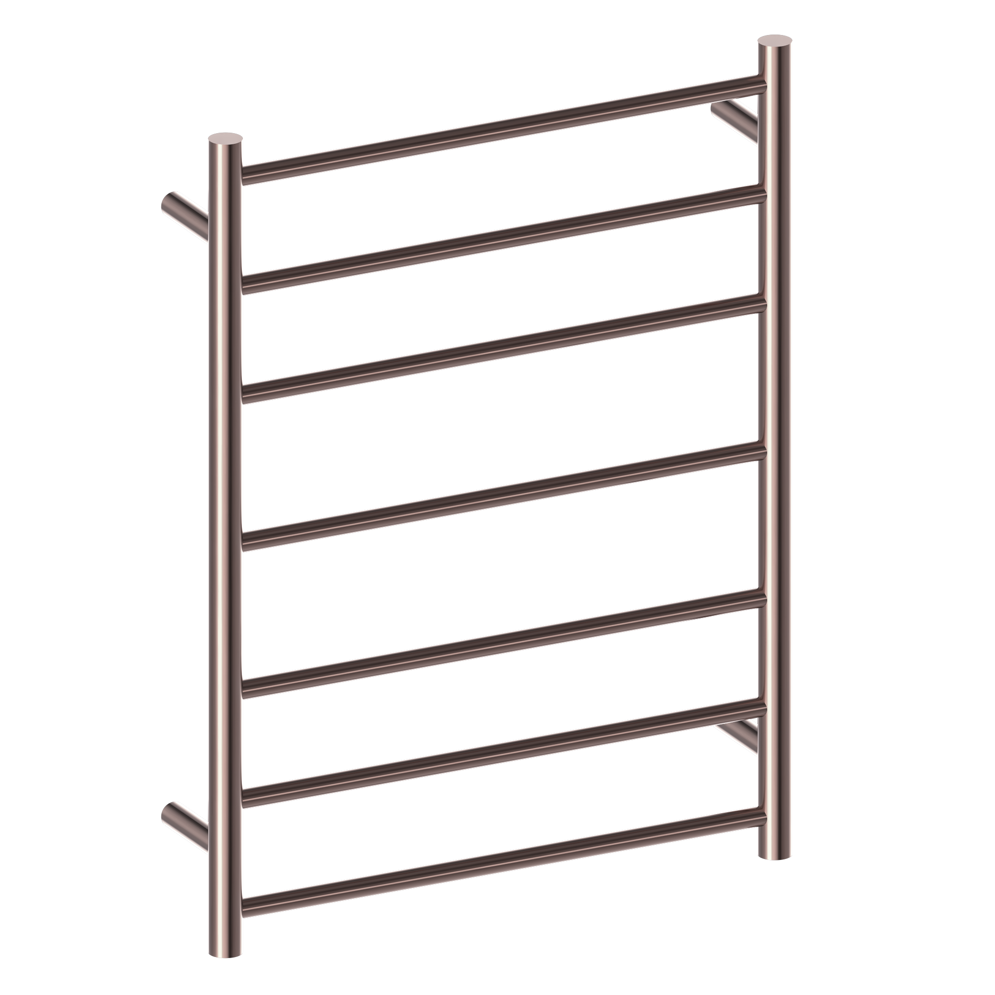 Nero Mecca 7 Bar Heated Towel Ladder Brushed Bronze