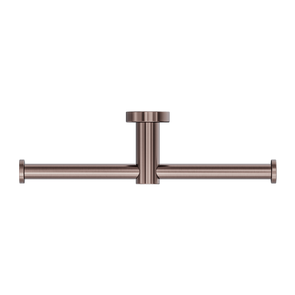 Nero Mecca Double Toilet Roll Holder Brushed Bronze