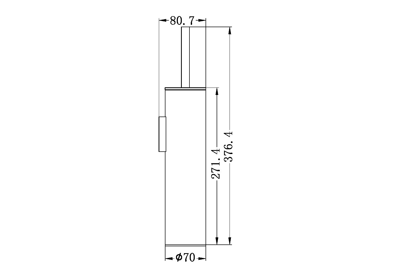 Nero Mecca Toilet Brush Holder Gun Metal