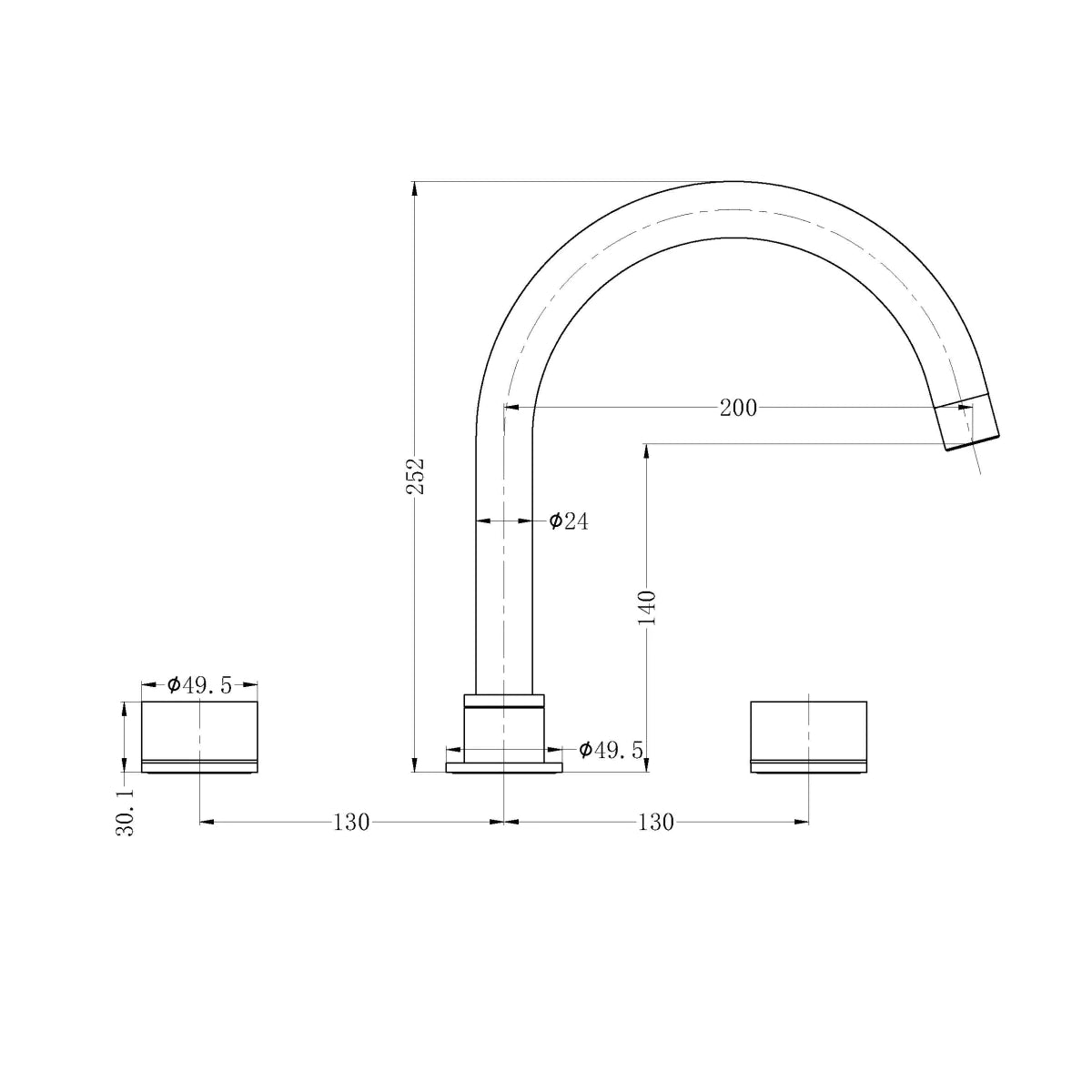 Nero Kara Hob Bath Set Brushed Nickel