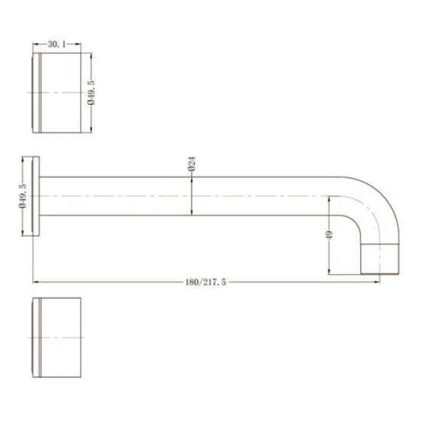 Nero Kara Wall Basin Set 217mm Spout Matte Black