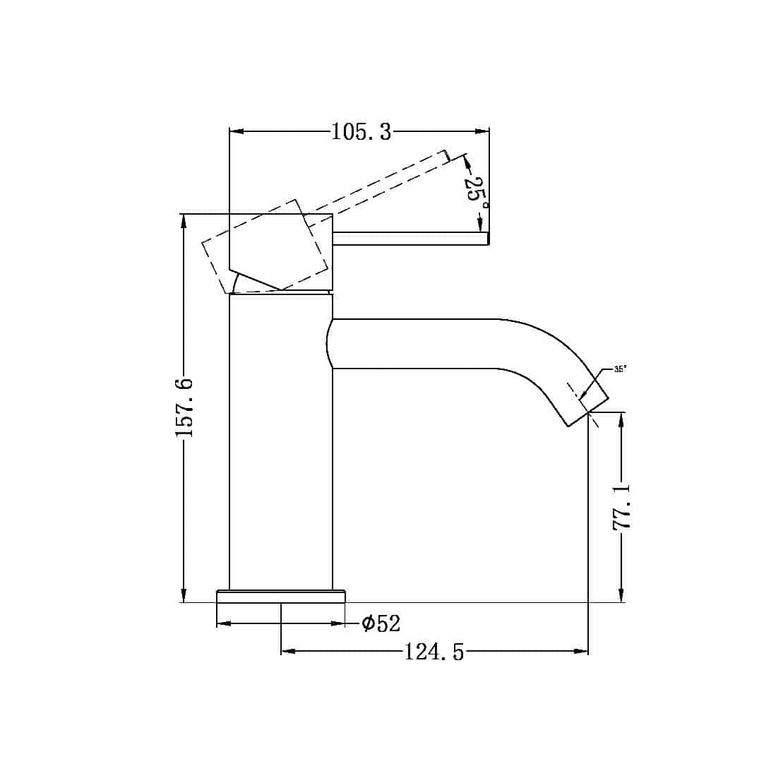 Nero Mecca Basin Mixer Matte Black