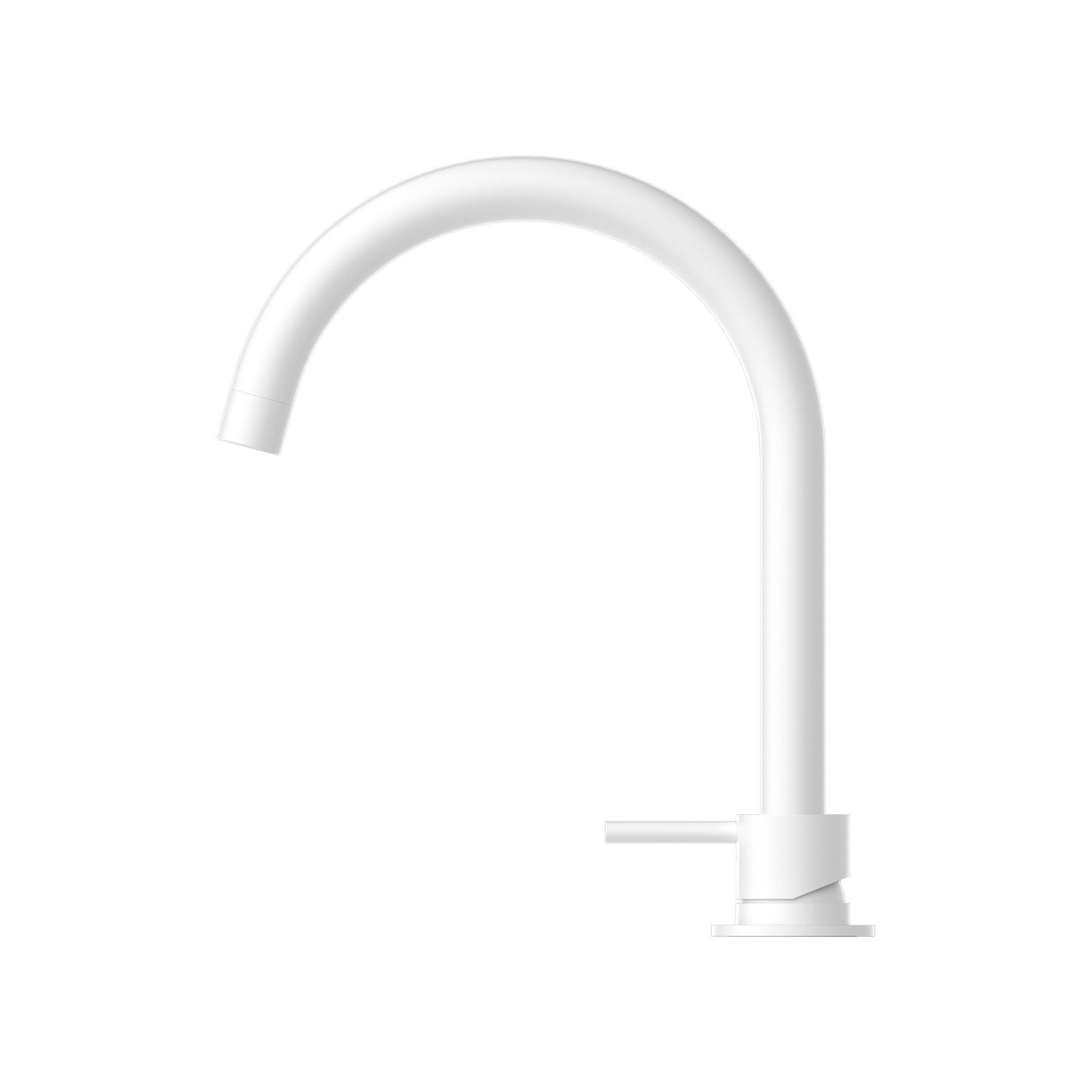 Nero Mecca Hob Basin Mixer Round Spout Matte White