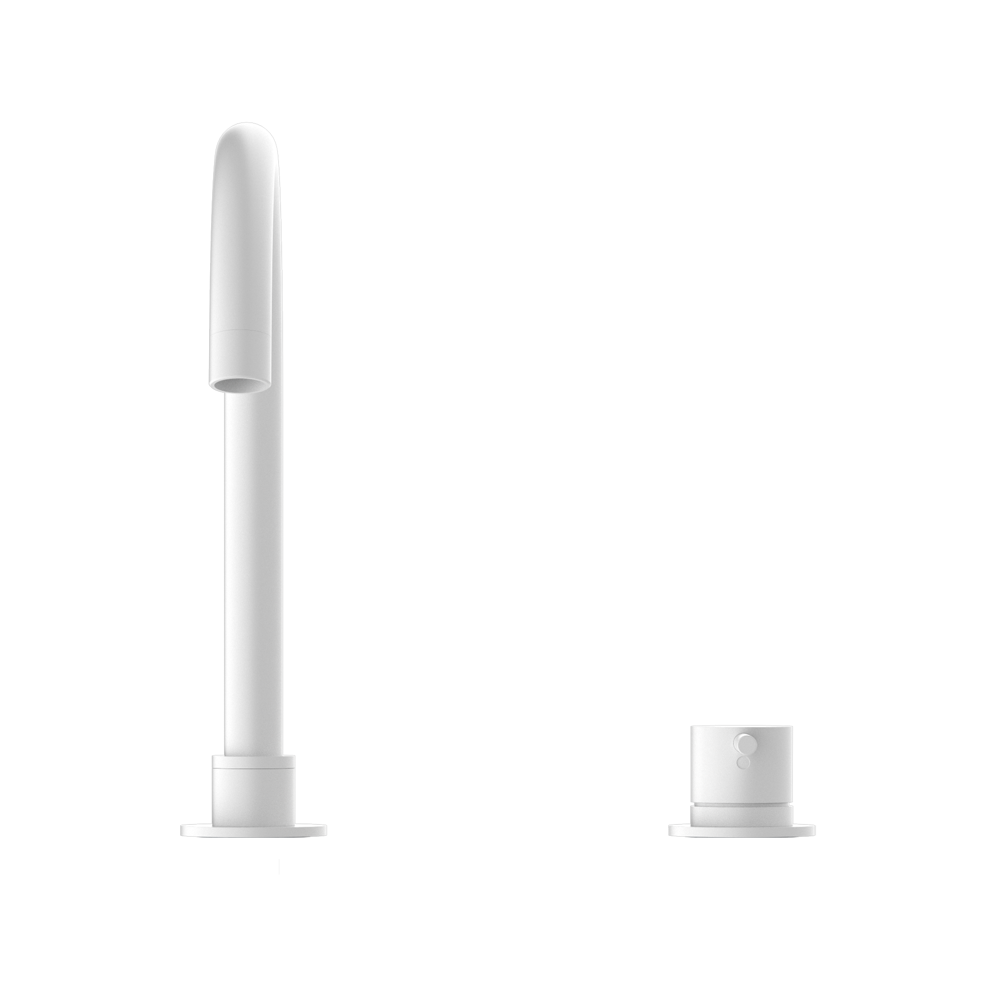 Nero Mecca Hob Basin Mixer Round Spout Matte White