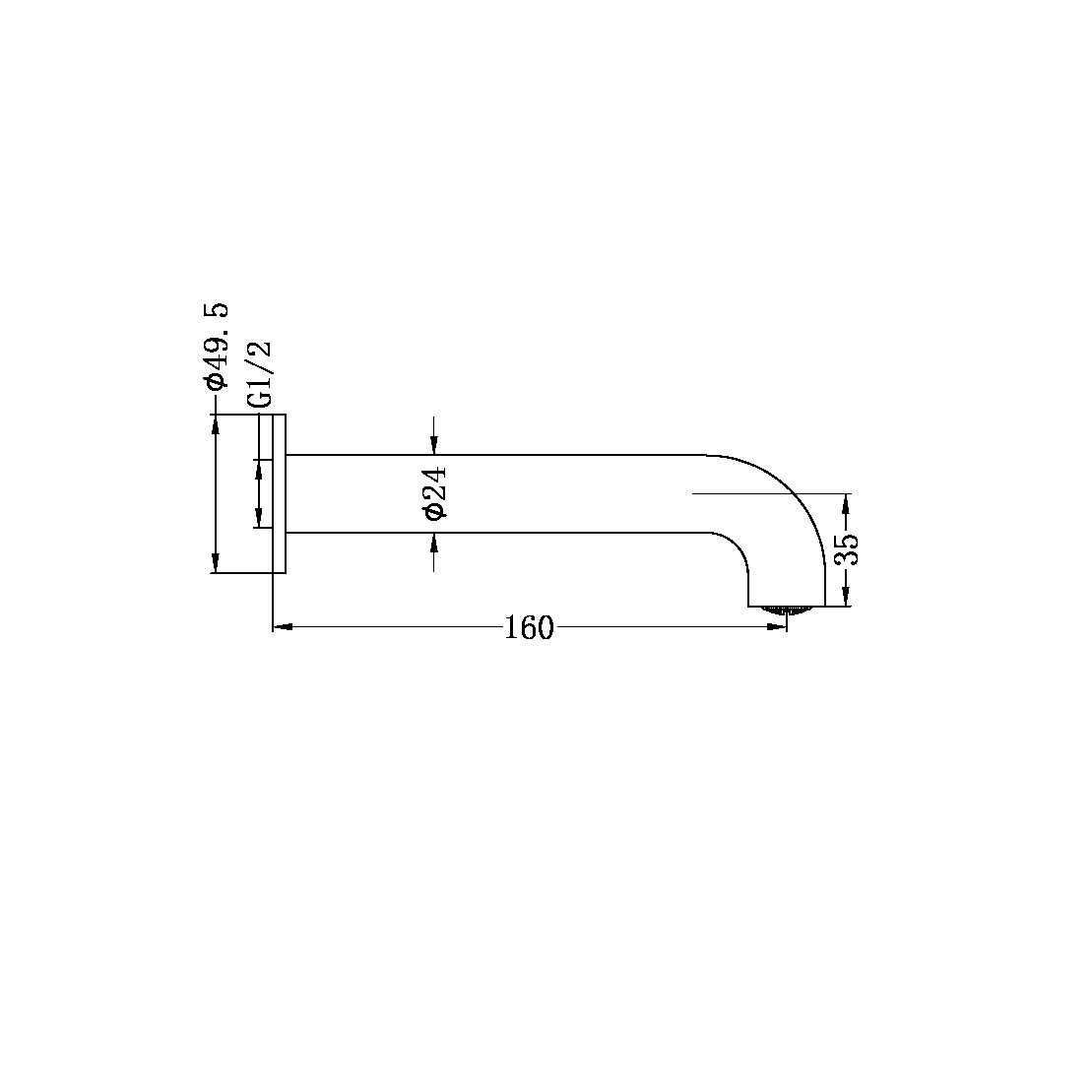 Nero Mecca Spout 160mm Brushed Bronze