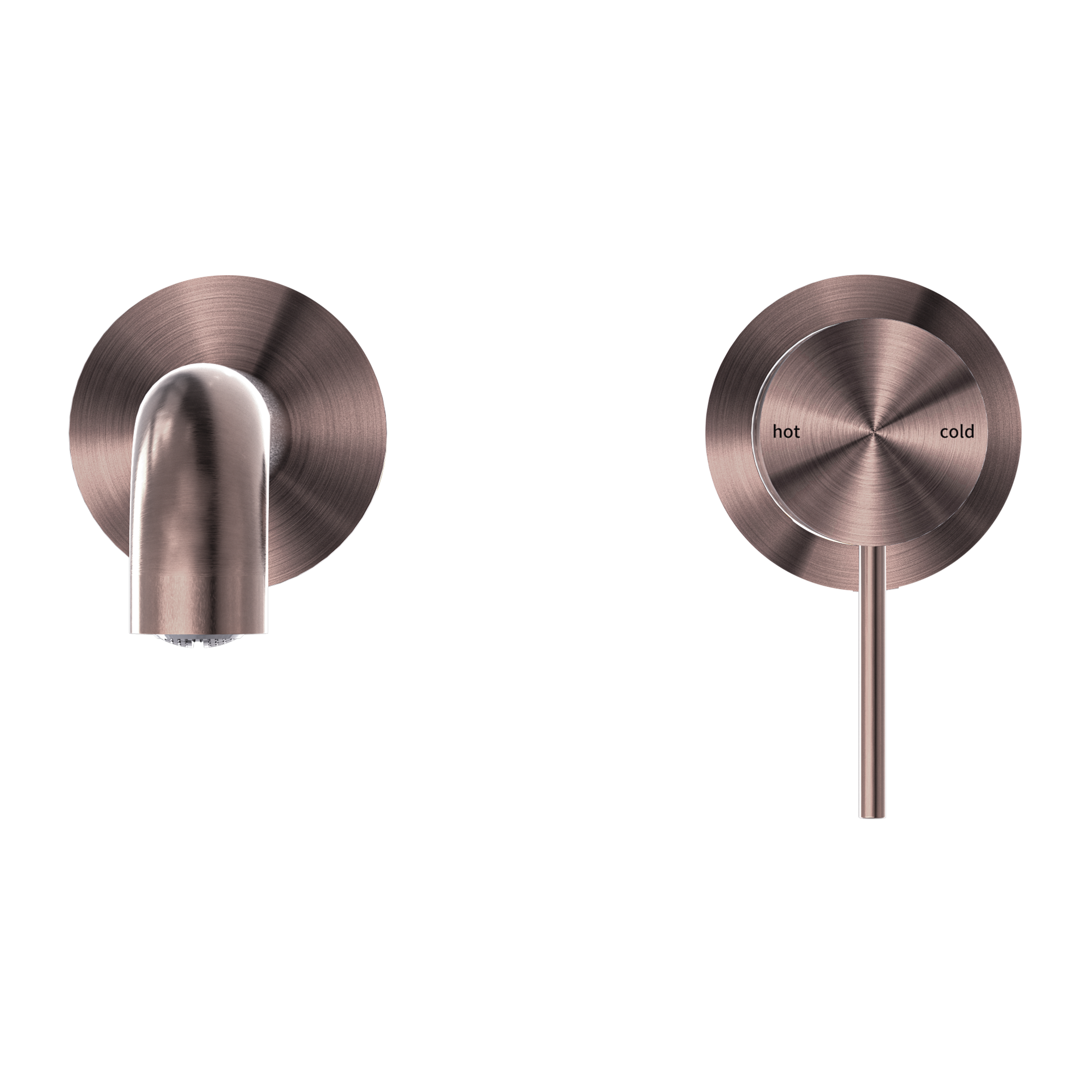 Nero Mecca Wall Basin Mixer Separate Back Plate 185mm Spout Handle Down Brushed Bronze