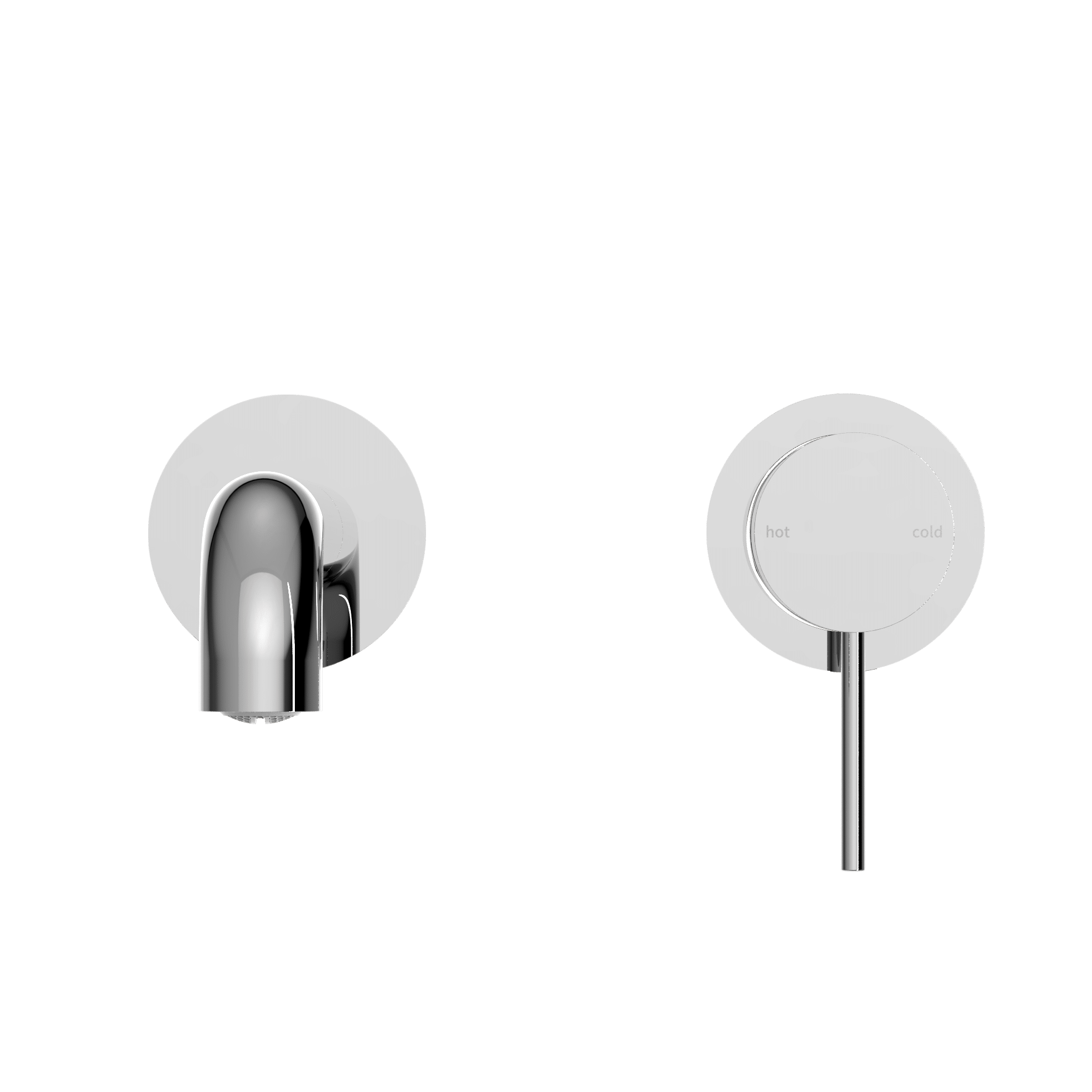 Nero Mecca Wall Basin Mixer Separate Back Plate 185mm Spout Handle Down Chrome