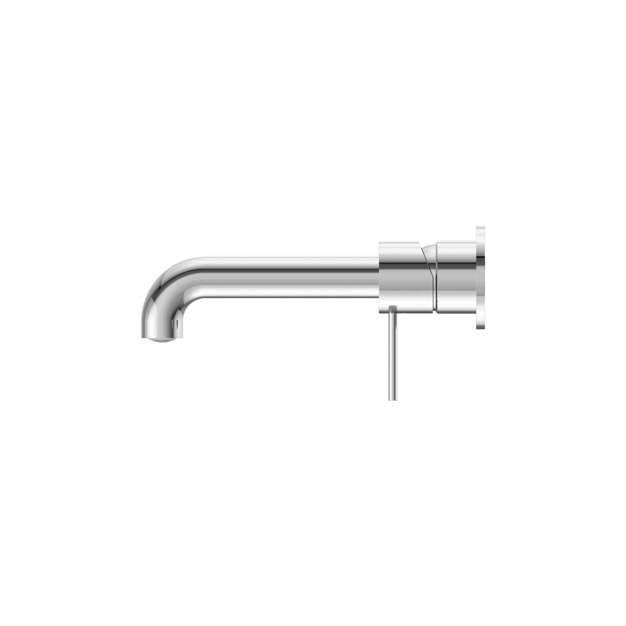 Nero Mecca Wall Basin Mixer Separate Back Plate 185mm Spout Handle Down Chrome