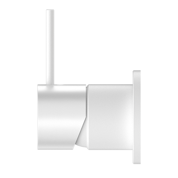 Nero Mecca Shower Mixer with 60mm Plate Handle Up Matte White