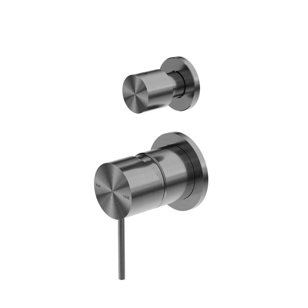 Nero Mecca Shower Mixer Diverter with Separate Back Plate Brushed Gunmetal