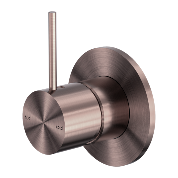 Nero Mecca Shower Mixer with 80mm Plate Handle Up Brushed Bronze